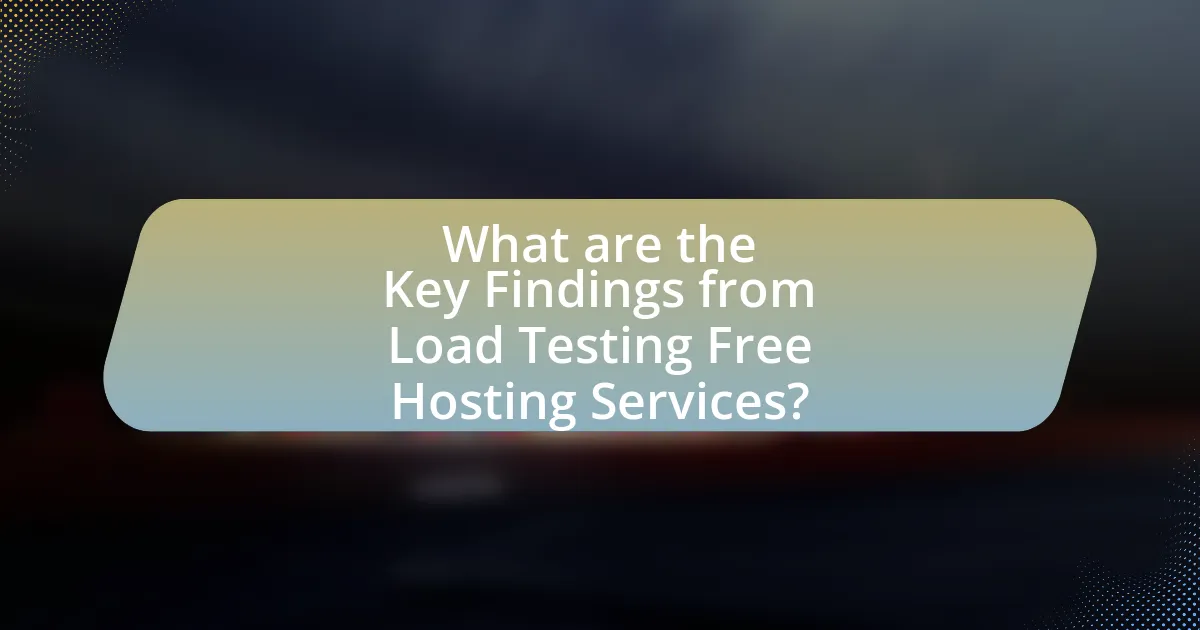 What are the Key Findings from Load Testing Free Hosting Services?